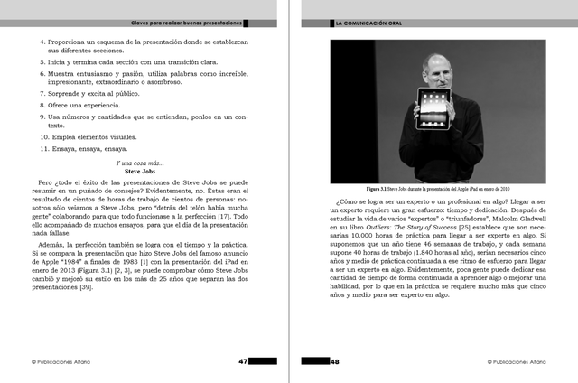 Interior del libro 'La comunicación oral: claves para realizar buenas presentaciones' por Sergio Luján Mora